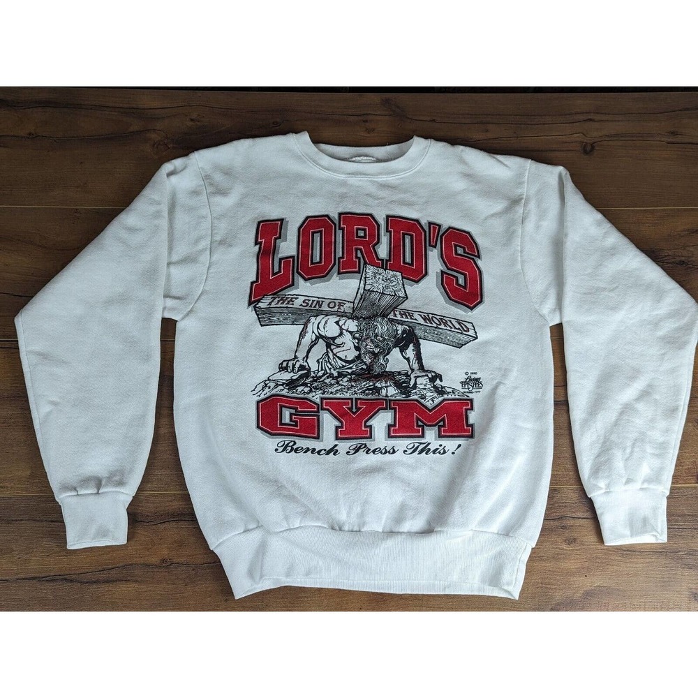 RARE Vintage 90s Lord's Gym Living Epistles Tag Sweatshirt Large MINT 1990